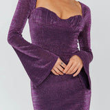 Dreaming Of Rome Laced Back Mini Dress Sparkle Grape