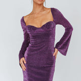 Dreaming Of Rome Laced Back Mini Dress Sparkle Grape