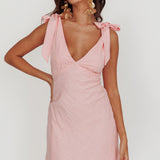 Mykonos Morning Shoulder Mini Dress Baby Pink