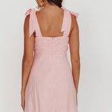 Mykonos Morning Shoulder Mini Dress Baby Pink