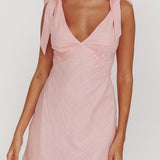 Mykonos Morning Shoulder Mini Dress Baby Pink