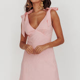 Mykonos Morning Shoulder Mini Dress Baby Pink