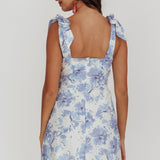 Mykonos Morning Shoulder Mini Dress Blue