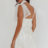 Mykonos Morning Tied Shoulder Sequin Mini Dress White