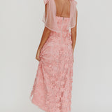 Mykonos Morning Tied Shoulder Tree Maxi Dress Blush
