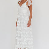 Mykonos Morning Tied Shoulder Tree Maxi Dress White