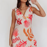 Mykonos Morning Tied Shoulder Mini Dress Seashell Pink