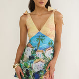Mykonos Morning Tied Shoulder Mini Dress Euro