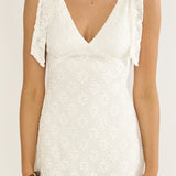 Mykonos Morning Tied Shoulder Maxi Dress Crochet White