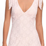 Mykonos Morning Tied Shoulder Maxi Dress Crochet Pink