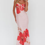 Fortune Bust Tie Maxi Dress Hibiscus Pink