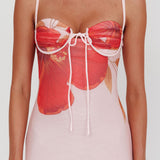 Fortune Bust Tie Maxi Dress Hibiscus Pink