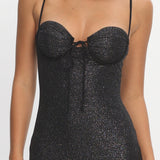 Fortune Bust Tie Maxi Dress Sparkle Black