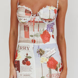 Fortune Bust Tie Maxi Dress Print Cherry