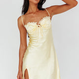Fortune Lace Trim Bust Tie Mini Dress Butter