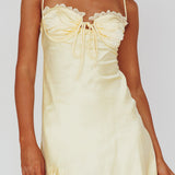Fortune Lace Trim Bust Tie Mini Dress Butter