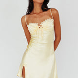 Fortune Lace Trim Bust Tie Mini Dress Butter