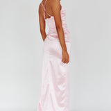 Cierra Thigh Split Maxi Dress Baby Pink