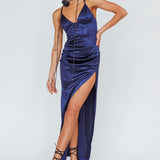 Cierra Thigh Split Maxi Dress Navy
