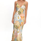 Jaya Floral A-line Maxi Dress Las Palmas