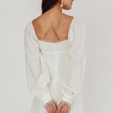 Chamberlain Balloon Sleeves Mini Dress White