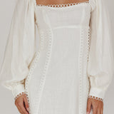 Chamberlain Balloon Sleeves Mini Dress White