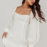 Chamberlain Balloon Sleeves Mini Dress White