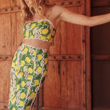 Chamberlain Scallop Trim Maxi Skirt Citrus Lemon