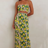 Chamberlain Scallop Trim Maxi Skirt Citrus Lemon