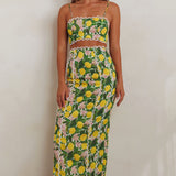 Chamberlain Scallop Trim Maxi Skirt Citrus Lemon