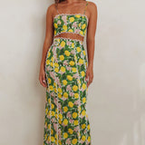 Chamberlain Scallop Trim Maxi Skirt Citrus Lemon