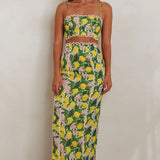 Chamberlain Scallop Trim Crop Top Citrus Lemon