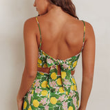 Chamberlain Scallop Trim Crop Top Citrus Lemon