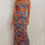 Chamberlain Scallop Trim Maxi Skirt Citrus Orange