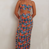 Chamberlain Scallop Trim Maxi Skirt Citrus Orange