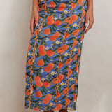 Chamberlain Scallop Trim Maxi Skirt Citrus Orange