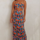 Chamberlain Scallop Trim Maxi Skirt Citrus Orange
