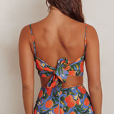Chamberlain Scallop Trim Crop Top Citrus Orange