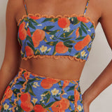 Chamberlain Scallop Trim Crop Top Citrus Orange