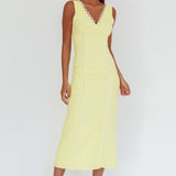 Chamberlain Scallop Trim V-Neck Maxi Dress Butter