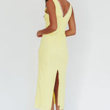 Chamberlain Scallop Trim V-Neck Maxi Dress Butter
