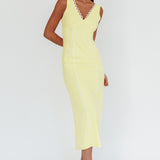 Chamberlain Scallop Trim V-Neck Maxi Dress Butter
