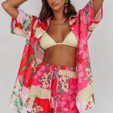 Ciao Ciao Floral Drawstring Shorts Pink