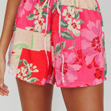 Ciao Ciao Floral Drawstring Shorts Pink
