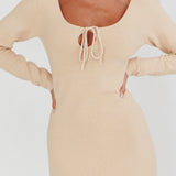 Merine Long Sleeve Knit Maxi Dress Sand