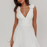 Kalinda Detachable Rose Mini Dress White