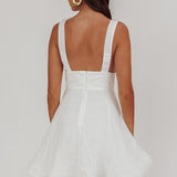Kalinda Detachable Rose Mini Dress White
