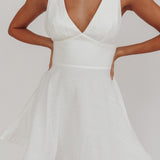 Kalinda Detachable Rose Mini Dress White