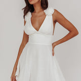 Kalinda Detachable Rose Mini Dress White