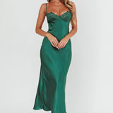 Inhibitions Lace Bust Midi Dress Forest Green